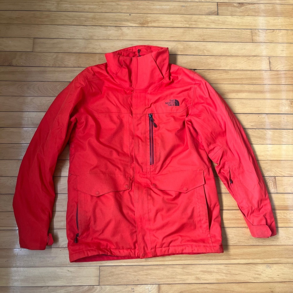 The North Face Mens Red Technical Shell Ski Jacket Herringbone Size Medium